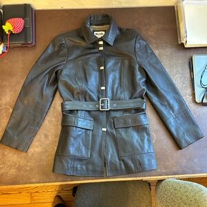 Brown leather Sonia jacket from Rouje